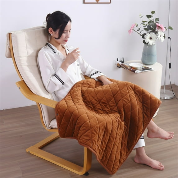 EQWLJWE Wearable Heated Throw Blanket- Super Soft Warming Fleece, Electric Check Blanket(40"x55") with 48" Extension Line for Couch Sofa Home Office Usage Clearance