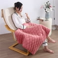 thumbnail image 1 of EQWLJWE Wearable Heated Throw Blanket- Super Soft Warming Fleece, Electric Check Blanket(40"x55") with 48" Extension Line for Couch Sofa Home Office Usage Clearance, 1 of 9
