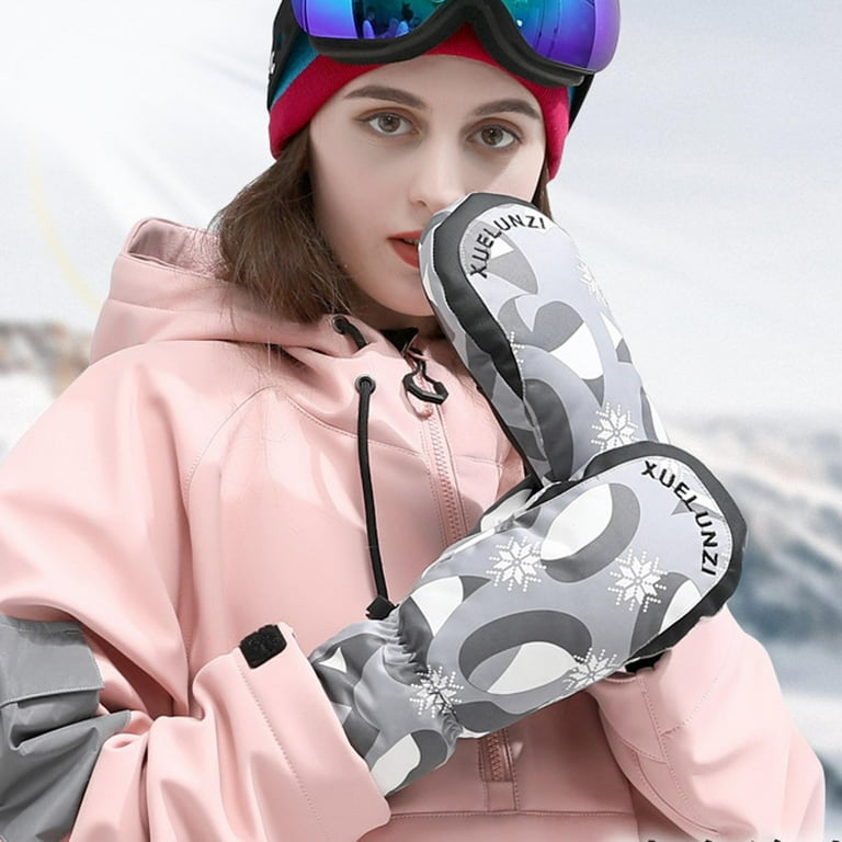 EQWLJWE Winter Ski Mittens Snow Mittens Women Men Waterproof Ski Mittens Men Women Gloves for Cold Weather Touchscreen