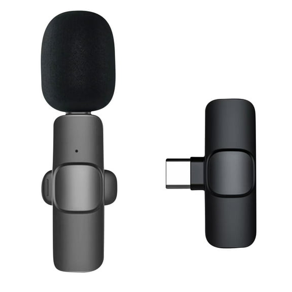 EQWLJWE Wireless Lavalier Microphone for iPhone, iPad - Bluetooth 5.2 Cordless Omnidirectional Condenser Recording Mic for Phone Video Recording, Interview, Vlog, Auto Sync and Noise Reduction