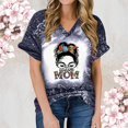 thumbnail image 1 of EQWLJWE Women Autism Mom Life Messy Bun T Shirts Funny Cute Graphic Tees Casual Loose Short Sleeve Tops, 1 of 5