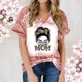 thumbnail image 1 of EQWLJWE Women Autism Mom Life Messy Bun T Shirts Funny Cute Graphic Tees Casual Loose Short Sleeve Tops, 1 of 5