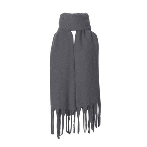 EQWLJWE Women Autumn Fashion Pashmina Shawl Wrap Cape Solid Tassel Knitting Cardigan Scarf