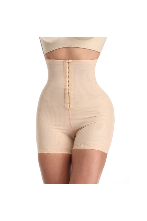 Women Body Shaper Shorts Plus Size Butt Lifter Hip High Waist Alterable Waist Trainer Panties Shapewear Beige(S-6Xl)