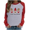 thumbnail image 1 of EQWLJWE Women Crewneck Long Sleeve Oversized Gnomes Graphic Fall Sweatshirts Plaid Leopard Love Heart Printed Tunic Tops, 1 of 4