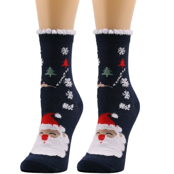 EQWLJWE Women Cute Christmas Vintage Printing Thicker Socks Long Sock Comfortable Socks Socks Holiday Clearance