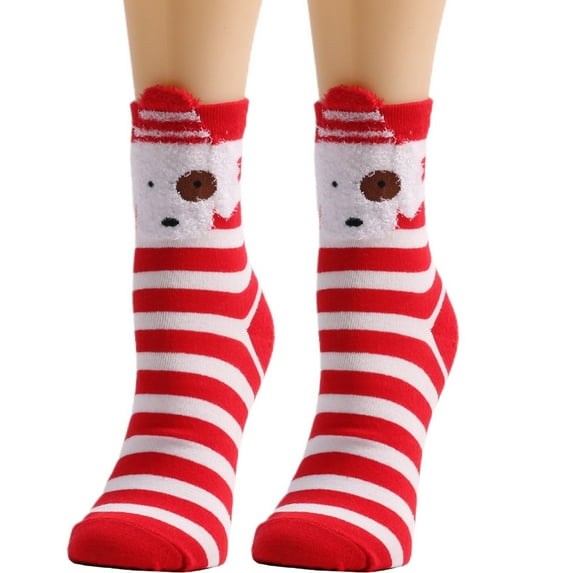 EQWLJWE Women Cute Christmas Vintage Printing Thicker Socks Long Sock Comfortable Socks Women's Socks Holiday Clearance