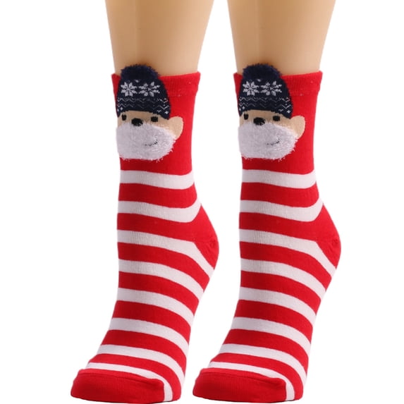 EQWLJWE Women Cute Christmas Vintage Printing Thicker Socks Long Sock Comfortable Socks Women's Socks Holiday Clearance