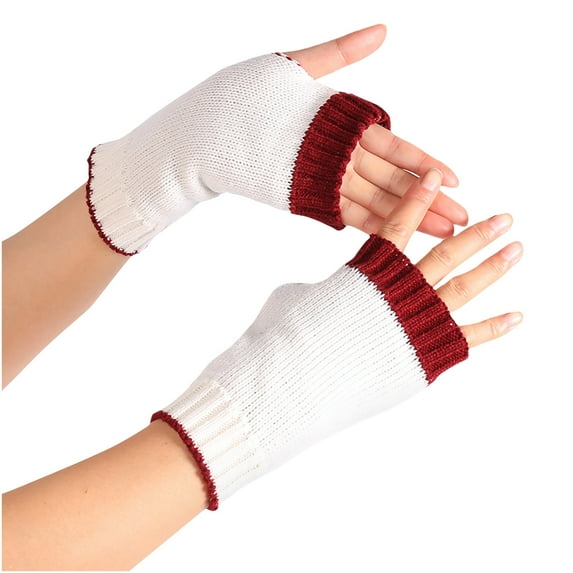 EQWLJWE Women Girl Knitted Arm Fingerless Keep Warm Winter Gloves Soft Warm Mitten Gloves Holiday Clearance