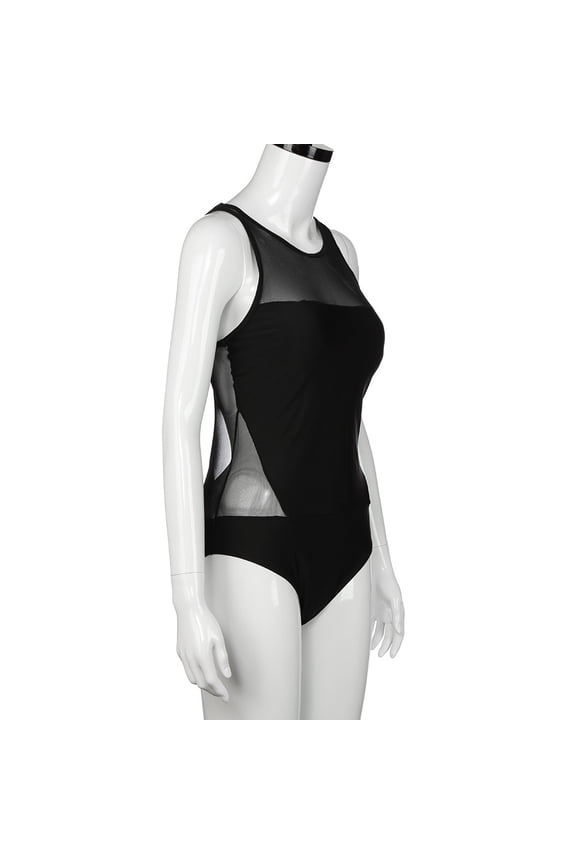 Women High Neck One Piece Swimsuits for Women Mesh Bathing Suits Open Back Swimwear