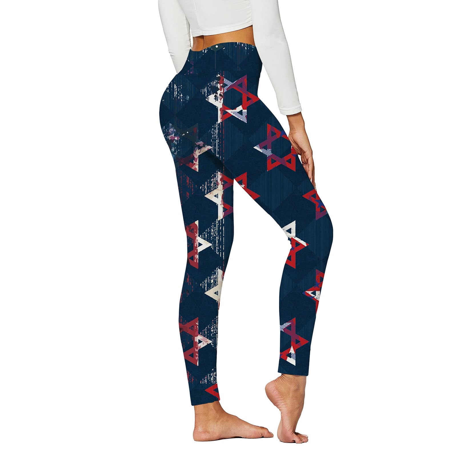 EQWLJWE Women High Waist Yoga Pants- American Flag Compression Tight  Trousers- Independence Day Yoga Patriotic Leggings 
