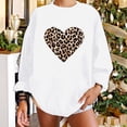 thumbnail image 1 of EQWLJWE Women Plus Fleece Long-Sleeved Sweater Casual Fashion Leopard Print Love Hoodies Tops, 1 of 5