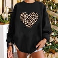 thumbnail image 1 of EQWLJWE Women Plus Fleece Long-Sleeved Sweater Casual Fashion Leopard Print Love Hoodies Tops, 1 of 5