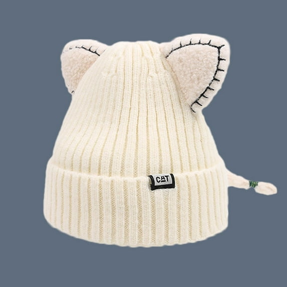 EQWLJWE Women Winter Cute Animal Cat Hat Crochet Beanie Hats Photography Knitted Hat Cap Plush Hat Holiday Clearance
