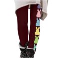 thumbnail image 1 of EQWLJWE Women's Easter Yoga Pants Trendy Easter Rabbit Graphic Full Length Workout Running Legging High Waist Sports Gym Activewear(Wine,XL), 1 of 4