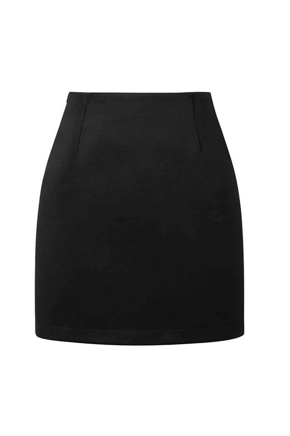 Women's Ponte Pencil Skirt Stretchy Office Work Skirt Knee Length Business Bodycon High Waist