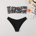 thumbnail image 1 of EQWLJWE Women's Strapless Leopard Print 2 Pieces Swimsuit Bandeau Bikini Bathing Suit, 1 of 5