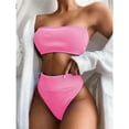 thumbnail image 1 of EQWLJWE Women's Strapless Solid Color 2 Pieces Swimsuit Bandeau Bikini Bathing Suit, 1 of 1