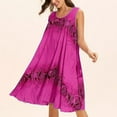 thumbnail image 1 of EQWLJWE Women's Jersey Women's Summer Fashion Casual Round-neck Sleeveless Floral Midi Dress Beach Loose Sundress Holiday Clearance, 1 of 5