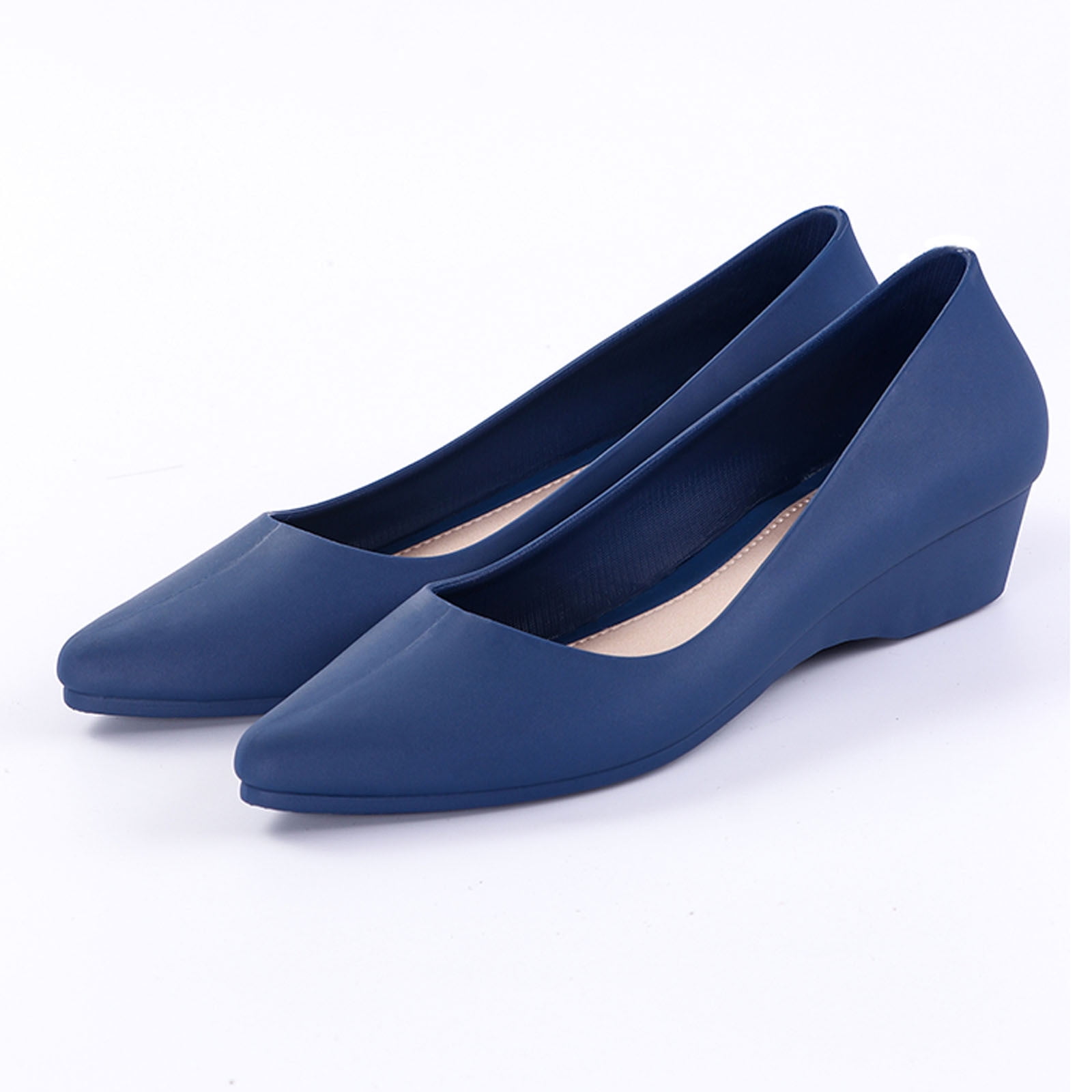 Womens Low Wedge Court Shoes Comfort Plain Office Work Heels Bridal Pumps  Shoes | eBay