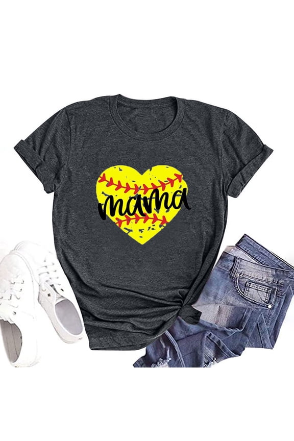 Womens Funny Ball Mom Softball Baseball Gifts For Women Mothers Day T-Shirt
