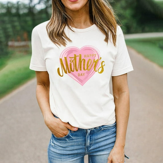 EQWLJWE Womens Happy Mother's Day Women Mom Grandma Awesome Cute T-Shirt