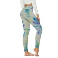 thumbnail image 1 of EQWLJWE Womens High Waist Tie Dye Leggings, Butt Lift Yoga Pants Workout Breathable Tights Gift Blue S, 1 of 3