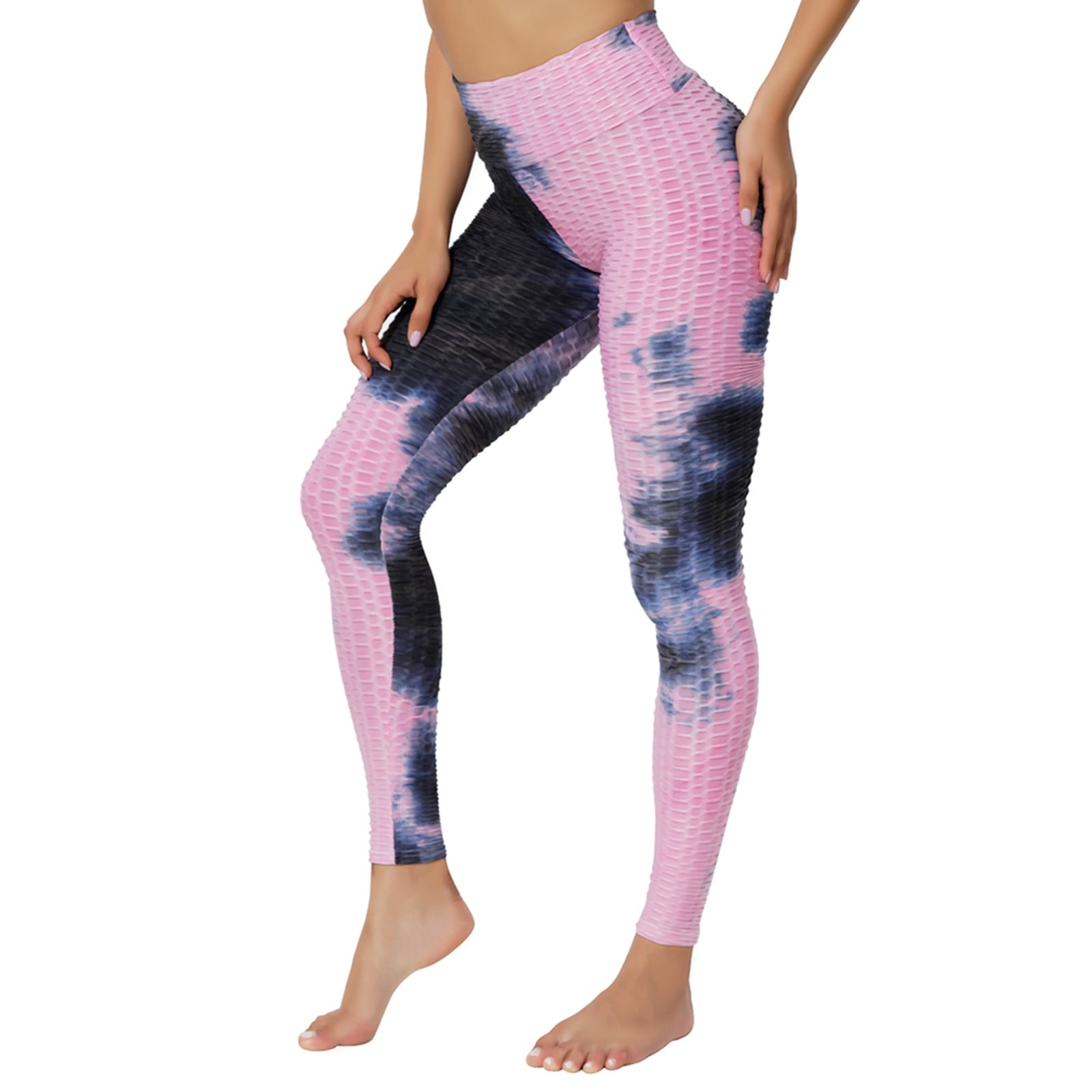 Women's Tie-dye Brushed High-waist Buttocks Yoga Pants