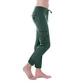 thumbnail image 1 of EQWLJWE Womens Yoga Capris Pants High Waisted Cargo Workout Pants Solid Color Stretch Leggings Pants Casual Drawstring Sweatpants with Multi Pockets Loungewear Mint Green(XS-4Xl), 1 of 5