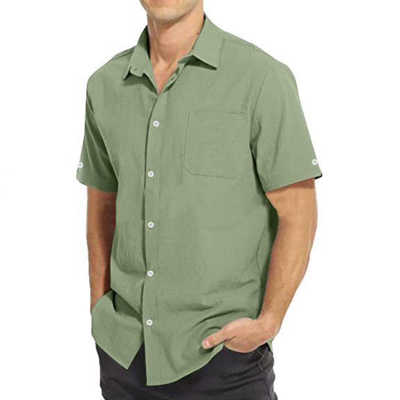 EQWLJWE Work Shirts for Men's Casual Short Sleeve Button Down Lapel Collar Summer Beach Shirt Lightweight Skin Friendly Wrinkle Free Stretch Shirts for Daily Wear