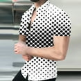 thumbnail image 1 of EQWLJWE Work Shirts for Men's Geometric Beach Shirts Casual Button Up Short Sleeves 3D Non Positioning Printed Shirt Party Outfit Fun Holiday Costumes for Seaside, 1 of 5