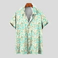 thumbnail image 1 of EQWLJWE Workout Shirts for Men Trendy Easter Day Button Down Shirt Geometric Non-positioning Print Short Sleeve Tropical Holiday Top Outwear, 1 of 5