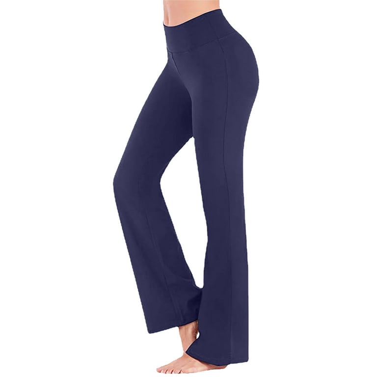 EQWLJWE Yoga Pants for Women, Crossover Flare Leggings with Tummy Control  High Waist and Wide Leg 