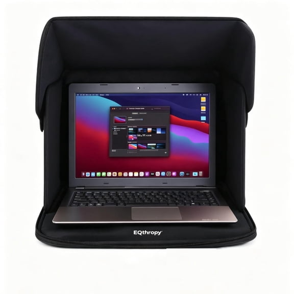 EQthropy Laptop Sun Shade Hood, 16Inch Anti-Glare Privacy Sunshade Cover, Foldable Light Blocking Protector for Outdoor Office Use