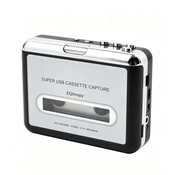 EQthropy Portable USB Cassette Tape to MP3 Converter Player, Auto Reverse Stereo Hi-Fi Walkman Cassette Recorder with Headphones & USB Cable, Compatible with PC & Laptop