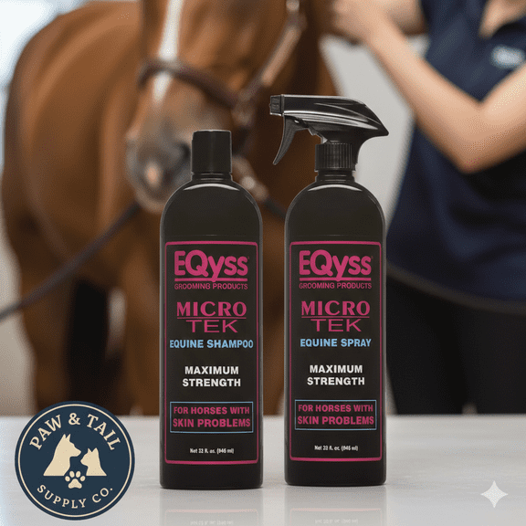EQyss Micro-Tek Medicated Horse Care Bundle Shampoo and Spray Equine Grooming Set