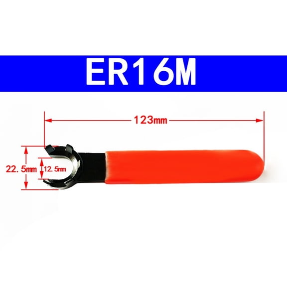 ER Collet Chuck Spanner Wrench for ER8M/ER11M/ER16M/ER20M/ER25M M-Type CNC Milling Machines – High-Carbon Steel Adjustable Wrench with Anti-Slip Ergonomic Handle(ER16M)