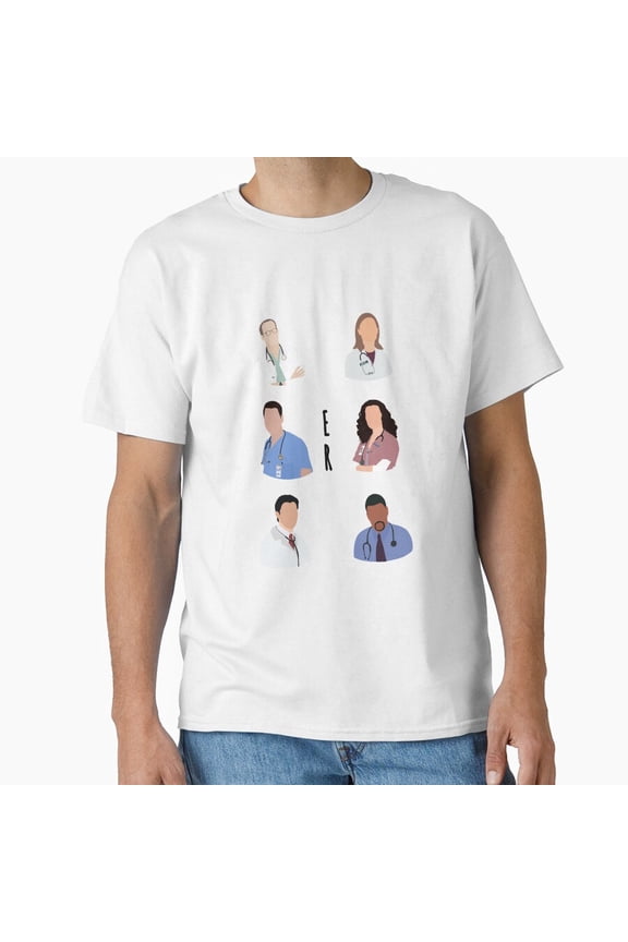 ER County General Hospital Retro 90s Medical Trauma Uniform Crest T-Shirt