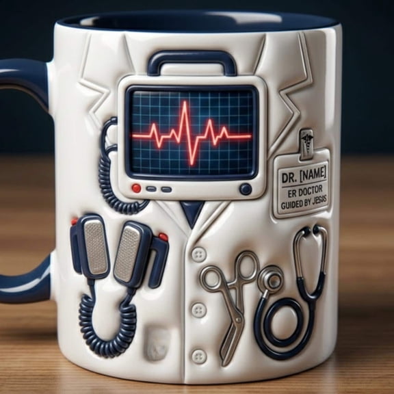 ER Doctor Mug, Personalized Emergency Doctor Gift, Custom ER Physician Coffee Mug, Christian Doctor Mug, Hospital Gift