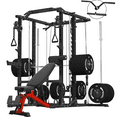 thumbnail image 1 of ER KANG Smith Machine Home Gym, 2000LBS Smith Rack with Cable Crossover and 800LBS Weight Bench, Home Gym Equipment, 1 of 9