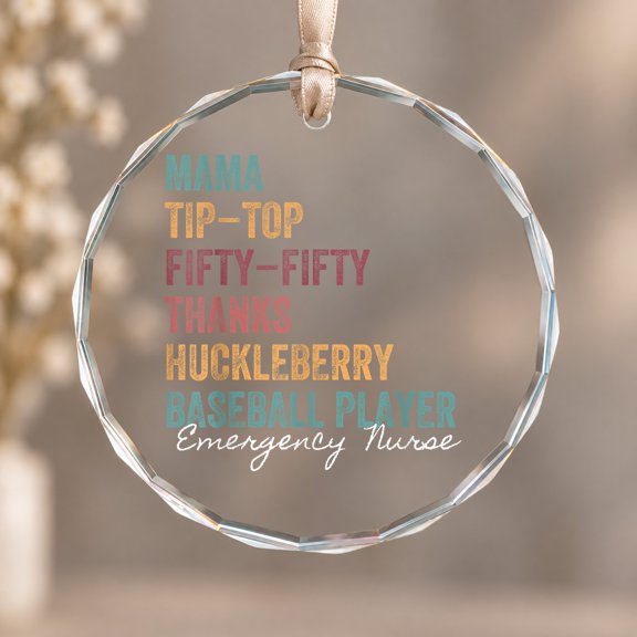 ER Nurse Emergency Department NIH Stroke Scale Ornament, Desk Decor, Circle Glass Ornament