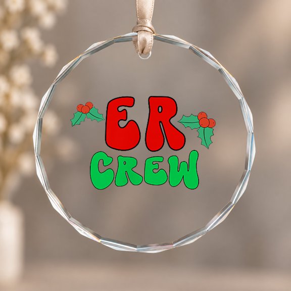 ER Nurse Emergency Department Theme Ornament, Indoor Decoration, Circle Glass Ornament