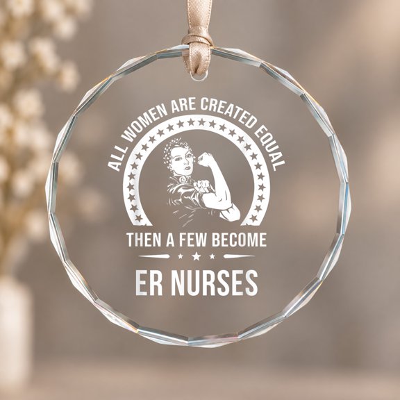 ER Nurse For Women ER Nurse Ornament, Party Decor, Circle Glass Ornament