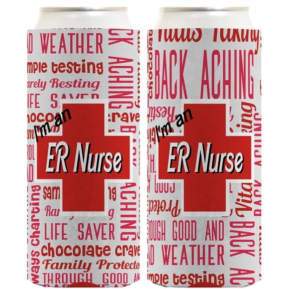 ER Nurse Gifts For Women I'm a ER Nurse Essential Attributes 2-Pack Ultra Slim Can Thermocoolers