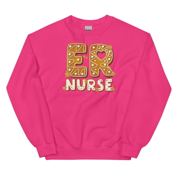 ER Nurse Sweater, Emergency Dept RN Sweatshirt, Nurse Sweater (Heliconia, S)