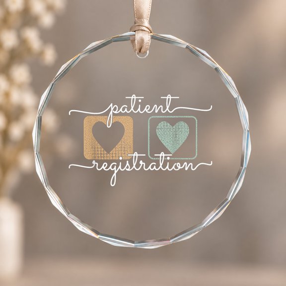 ER Registrar Emergency Department Nurse Theme Ornament, Tree Decoration, Circle Glass Ornament