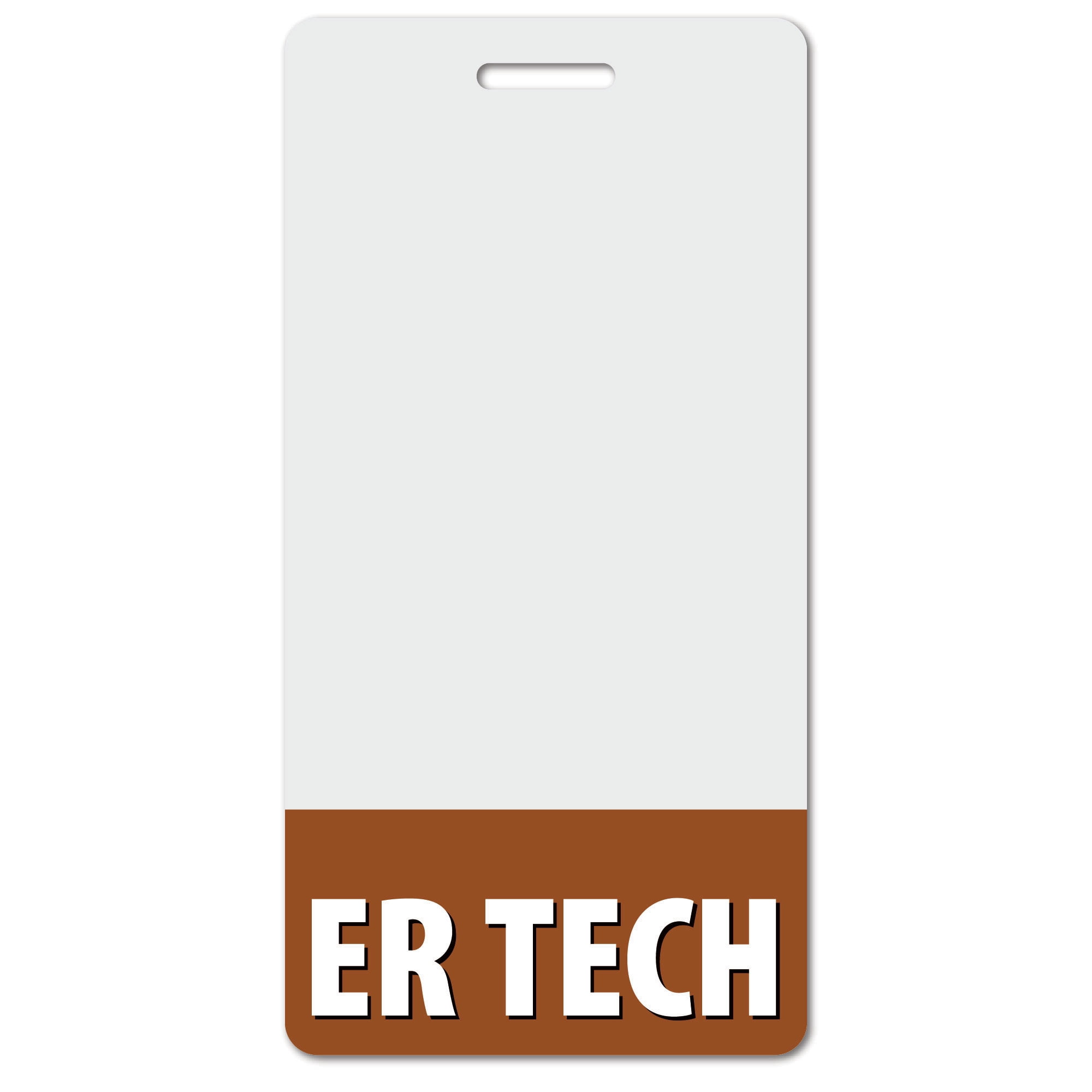 ER TECH Heavy Duty Vertical Brown (50 pack) - Spill & Tear Proof Cards - 2 Sided USA Printed Quick Role Identifier ID Tag Backer by BadgeZoo