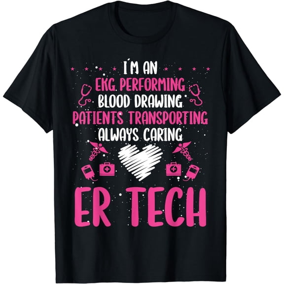 ER Tech Badge Buddy Emergency Room Technician Essentials T-Shirt