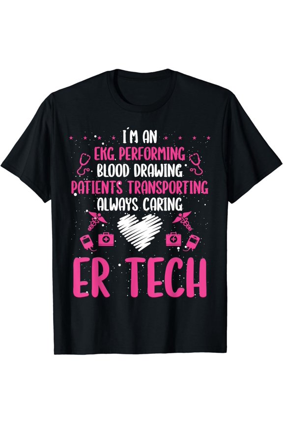 ER Tech Badge Buddy Emergency Room Technician Essentials T-Shirt