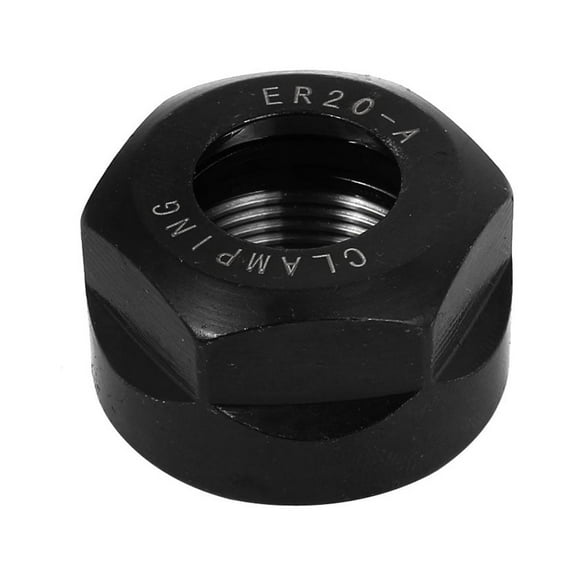 ER20 24mm Thread CNC Tool Collet Chuck Clamping Hex Nuts Black